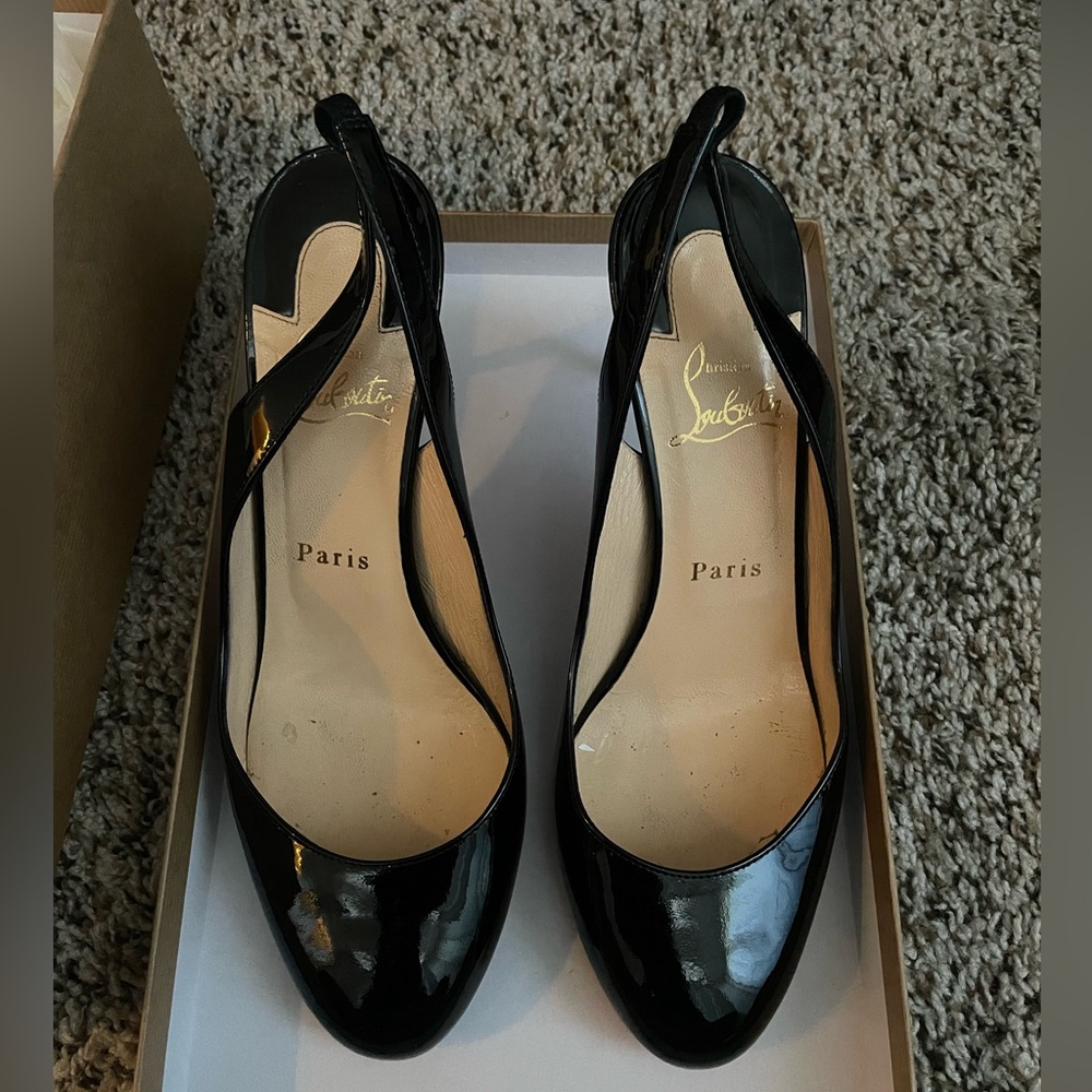 Fifi sling 85 Patent Christian Louboutin heels